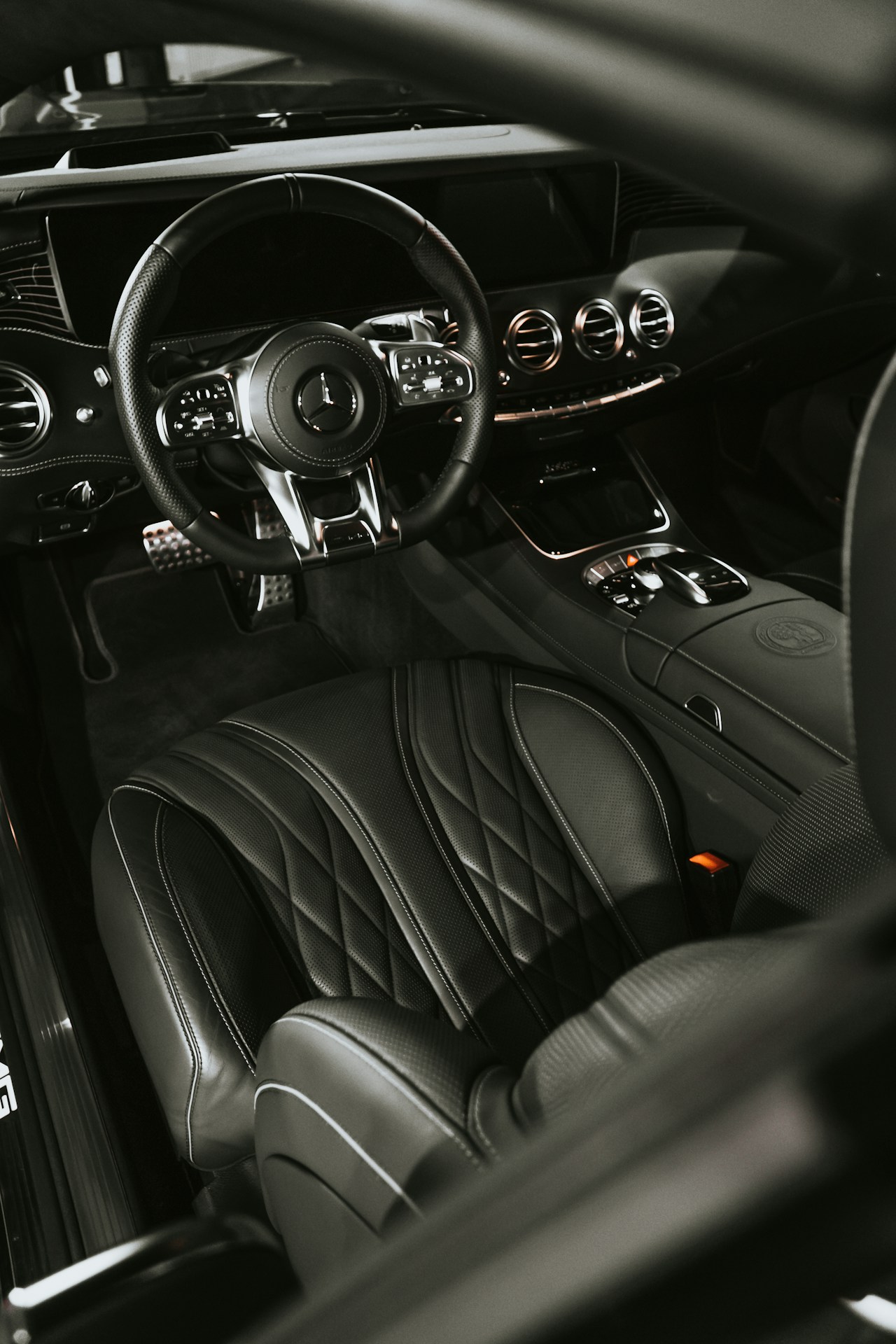 Luxury leather interior detailed and conditioned